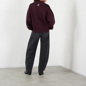 Stripe Jacquard Zip-Through Sweater