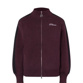 Stripe Jacquard Zip-Through Sweater