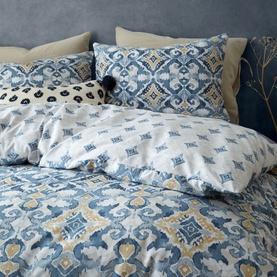 Inara Ikat Indigo Duvet Set Blue