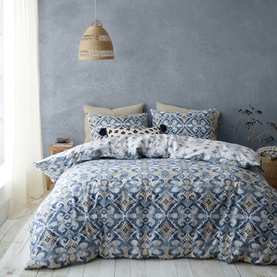Inara Ikat Indigo Duvet Set Blue