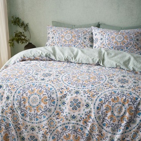 Safiya Mandala Duvet Set Green