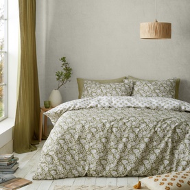 Tangier Floral Duvet Set Olive