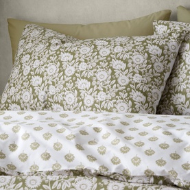 Tangier Floral Duvet Set Olive