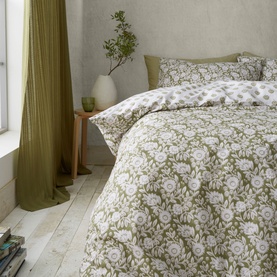 Tangier Floral Duvet Set Olive