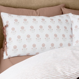 Woodblock Duvet Set Floral Clay