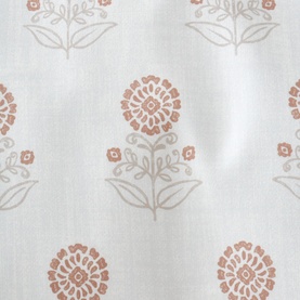 Woodblock Duvet Set Floral Clay