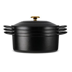 Enamelled Cast Iron Nesting Four-Piece Cookware Set 26cm Black