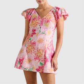 Elyssa Puff Sleeve Floral Mini Dress