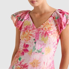 Elyssa Puff Sleeve Floral Mini Dress