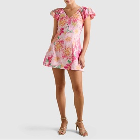 Elyssa Puff Sleeve Floral Mini Dress