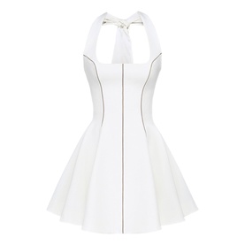 Loulette Halterneck Bow Mini Dress