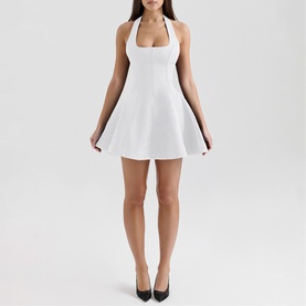 Loulette Halterneck Bow Mini Dress