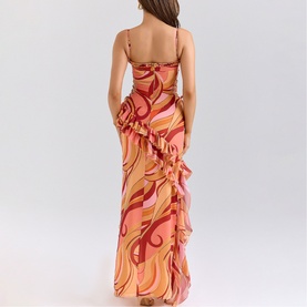Lumira Swirl Ruffle Cut Out Dress