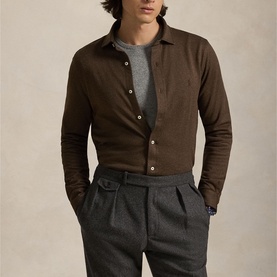 Houndstooth Polo Player Logo Shirt