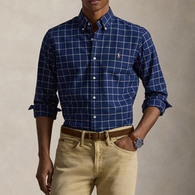 Checked Pony Logo Oxford Shirt