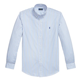 Striped Poplin Pony Logo Shirt