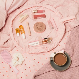 Parachute Drawstring Flat Lay Makeup Bag