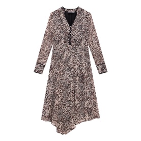 Asymmetric Animal Print Dress
