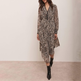 Asymmetric Animal Print Dress