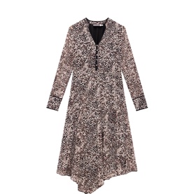 Asymmetric Animal Print Dress