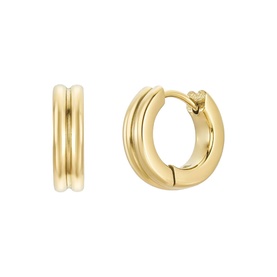 Golden Barrel Huggie Earrings