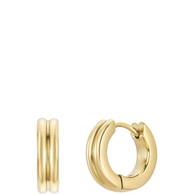 Golden Barrel Huggie Earrings