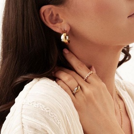 Lumina Two-Tone Hoop Earrings