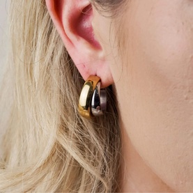 Lumina Two-Tone Hoop Earrings