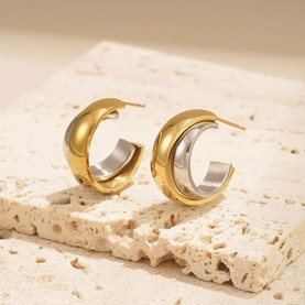 Lumina Two-Tone Hoop Earrings