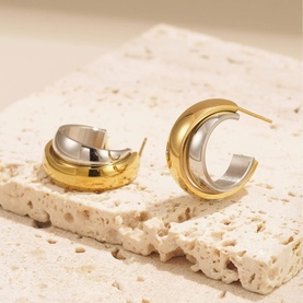 Lumina Two-Tone Hoop Earrings