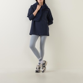 Peaceful Ribbed Half-Zip Cropped Sweatshirt