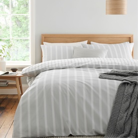 Ashford Stripe Duvet Set Silver