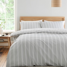 Ashford Stripe Duvet Set Silver