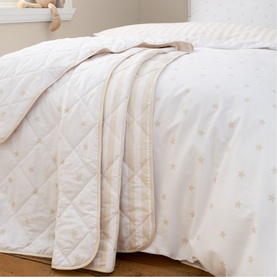 Mini Stars and Stripes Bedspread Natural