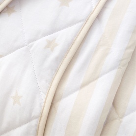 Mini Stars and Stripes Bedspread Natural