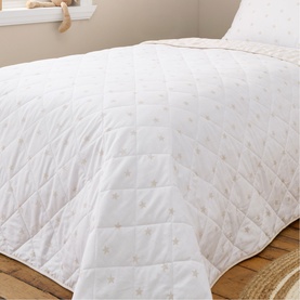 Mini Stars and Stripes Bedspread Natural