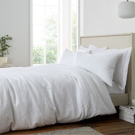 Fleur Matelasse Duvet Set White
