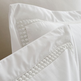 Oxford Lace Trim Duvet Set White