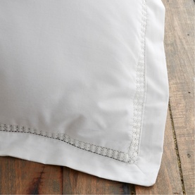 Oxford Lace Trim Duvet Set White