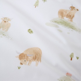 Mini Moo Fitted Sheet White