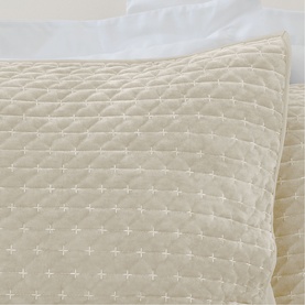 Attica Velvet Standard Pillow Sham Pair Natural