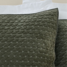 Attica Velvet Standard Pillow Sham Pair Green