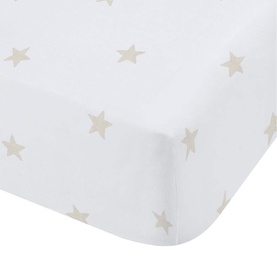 Mini Stars and Stripes Fitted Sheet Natural
