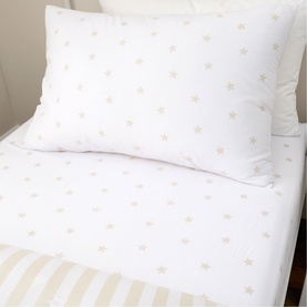Mini Stars and Stripes Fitted Sheet Natural