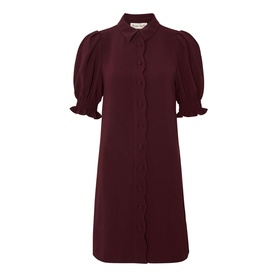 Candice Scalloped Mini Shirt Dress