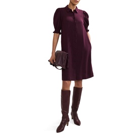 Candice Scalloped Mini Shirt Dress