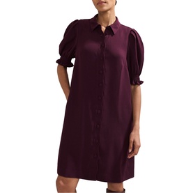 Candice Scalloped Mini Shirt Dress