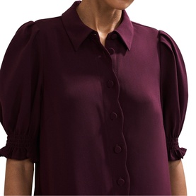 Candice Scalloped Mini Shirt Dress