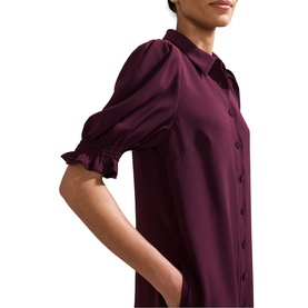 Candice Scalloped Mini Shirt Dress