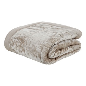 Crushed Velvet Bedspread Natural